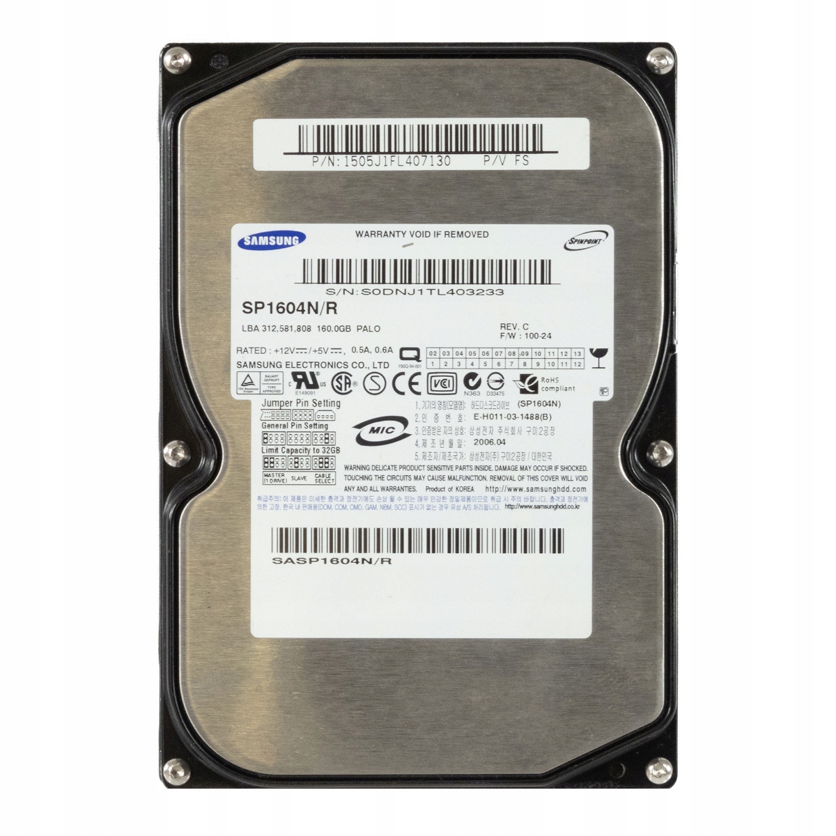 Samsung SpinPoint P80 160GB 7.2K 2MB Ata 3.5'' SP1604N/R
