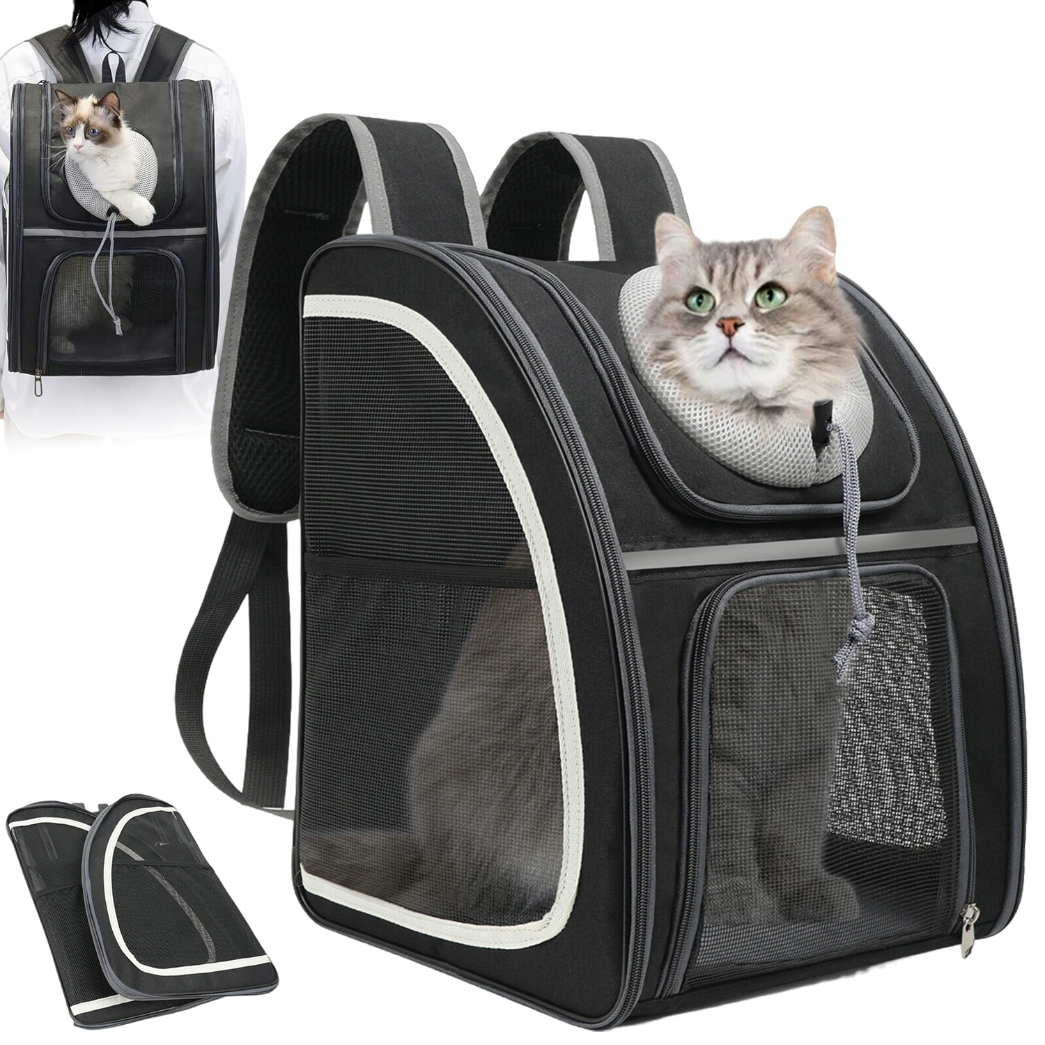 Levně Batoh Pro Zvířata Skládací Batoh Pro Psa Nebo Kočku 31.6*28.5*40 CM Max 9 Kg