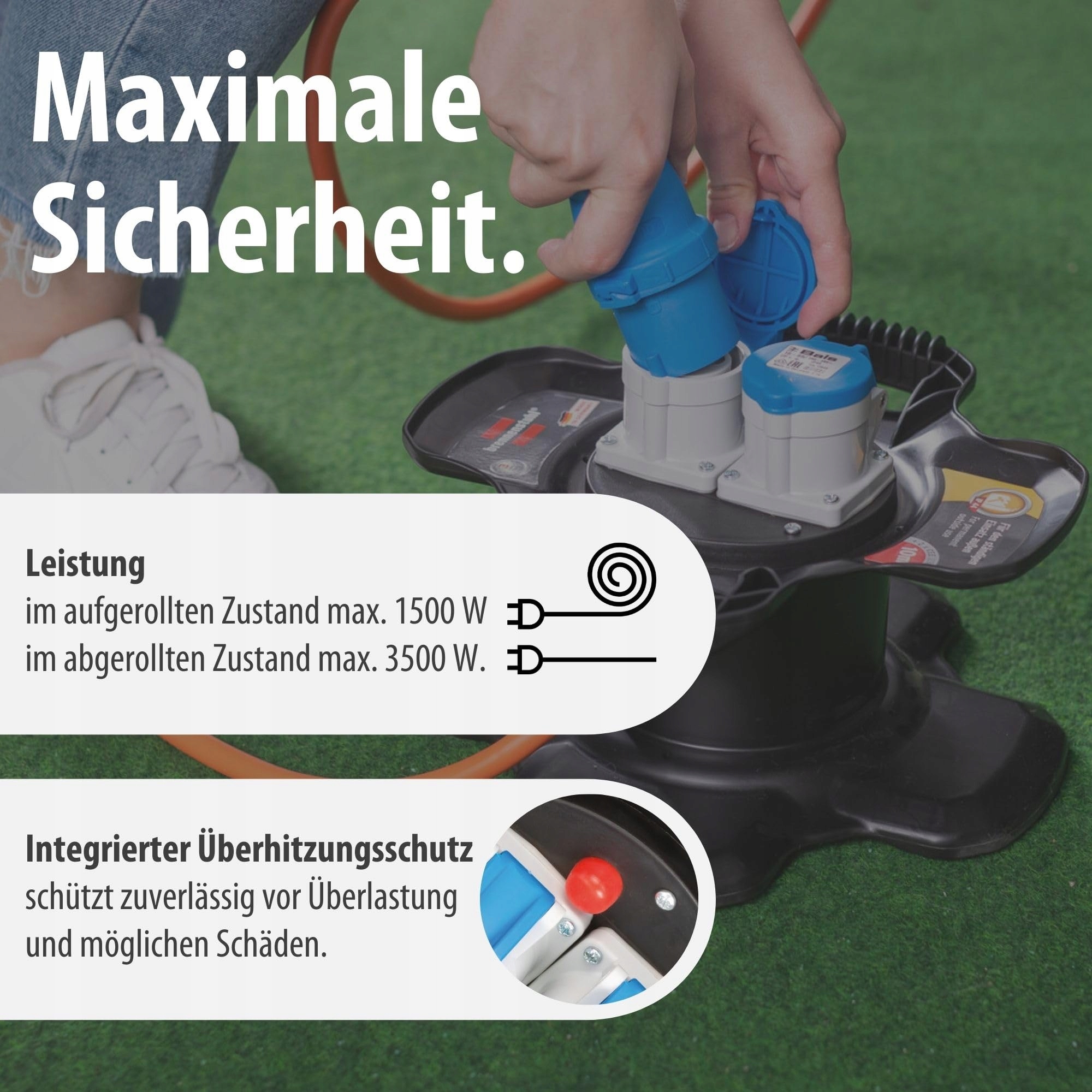 BRENNENSTUHL Bęben Kablowy Campingowy 10m 230V IP44 Na Zewnątrz — miniatura 5