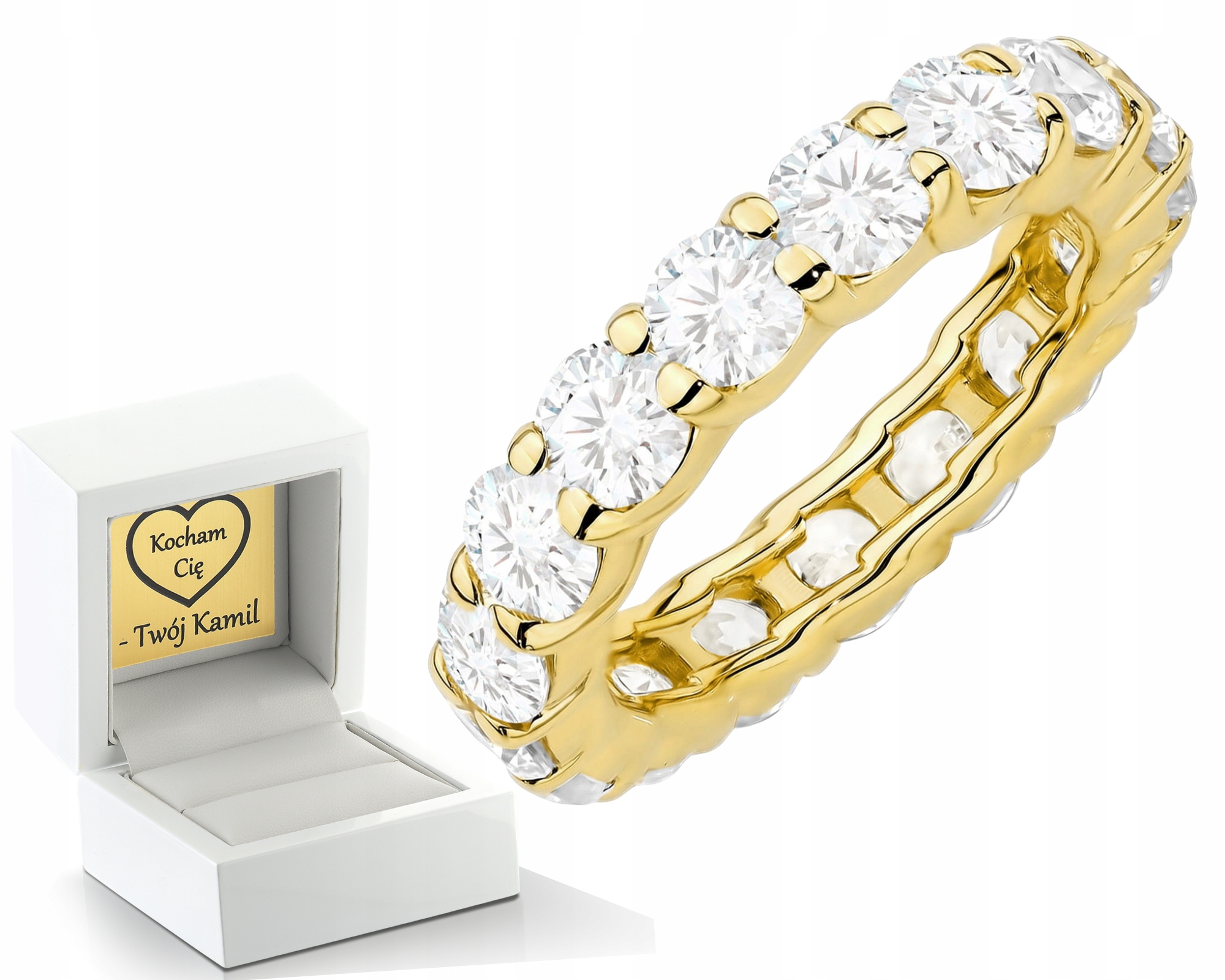 Zlatý Prstýnek Diamanty Lab Prstenový Prsten Drť 585