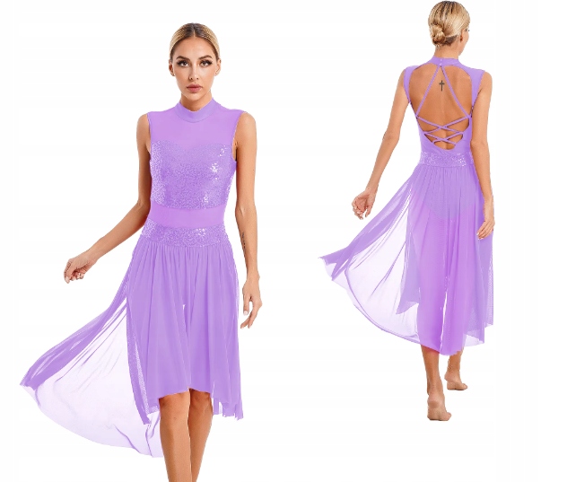 Sukienka Damska Do Tańca Do Baletu Z Bodami Strój Liliowa M Tutu 2682