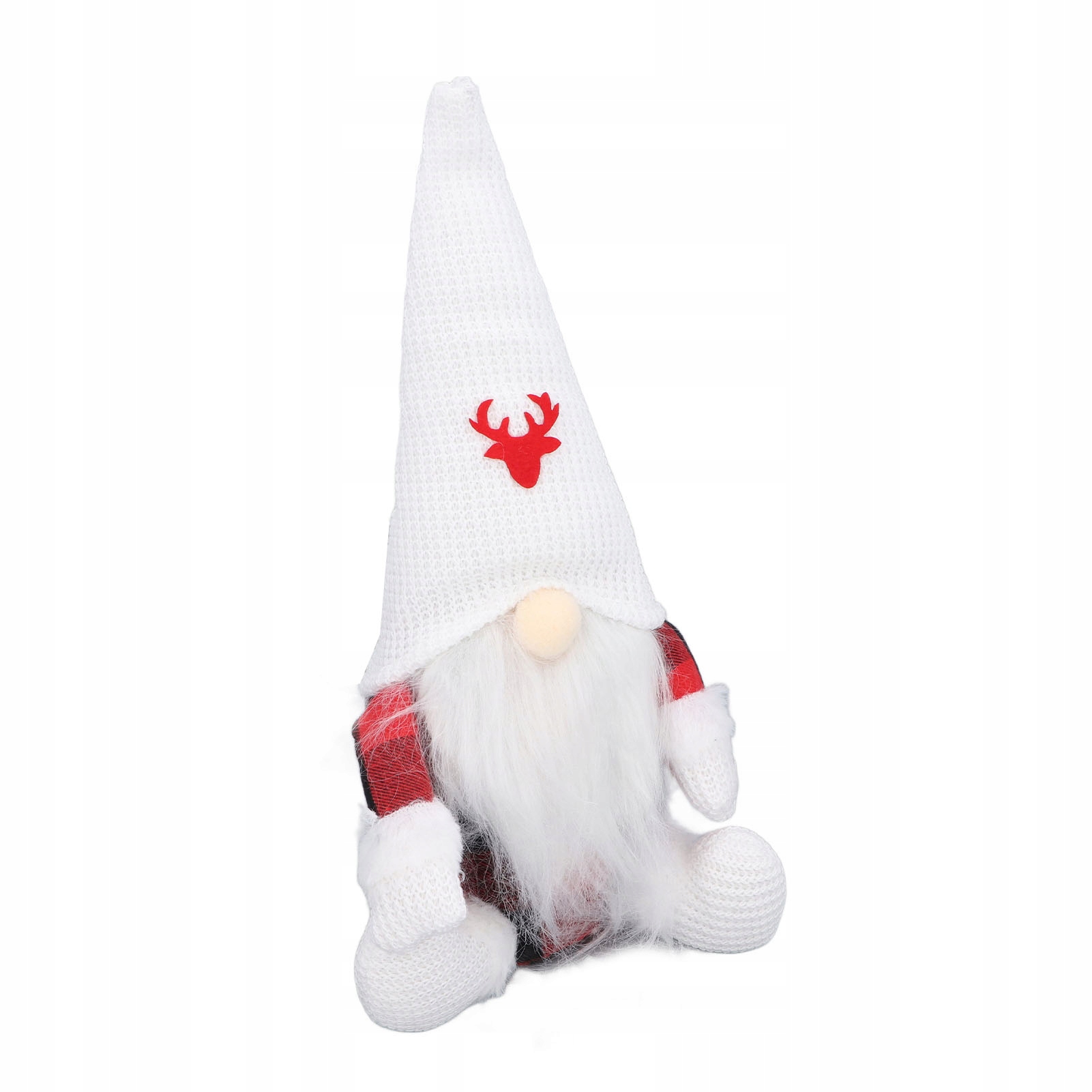 Xmas Gnome Doll Uroczy materiaowy Święty Gnom w czerwonej czarnej A6