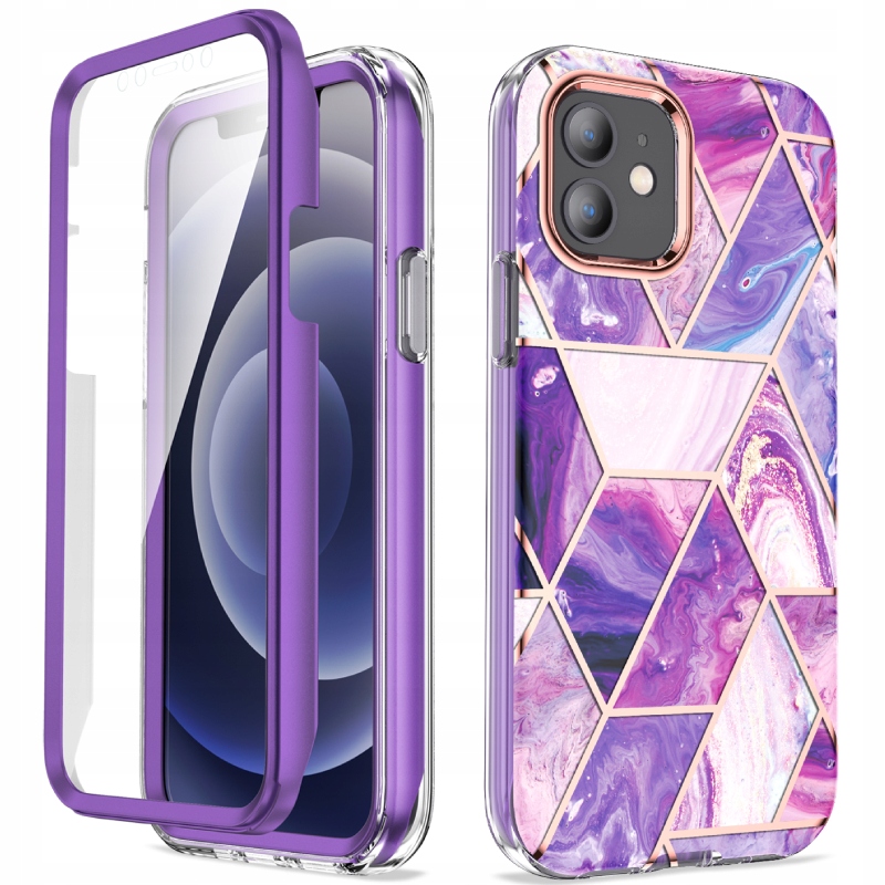 

Etui Przód I Tył Marble 360° Obudowa Do Iphone 12