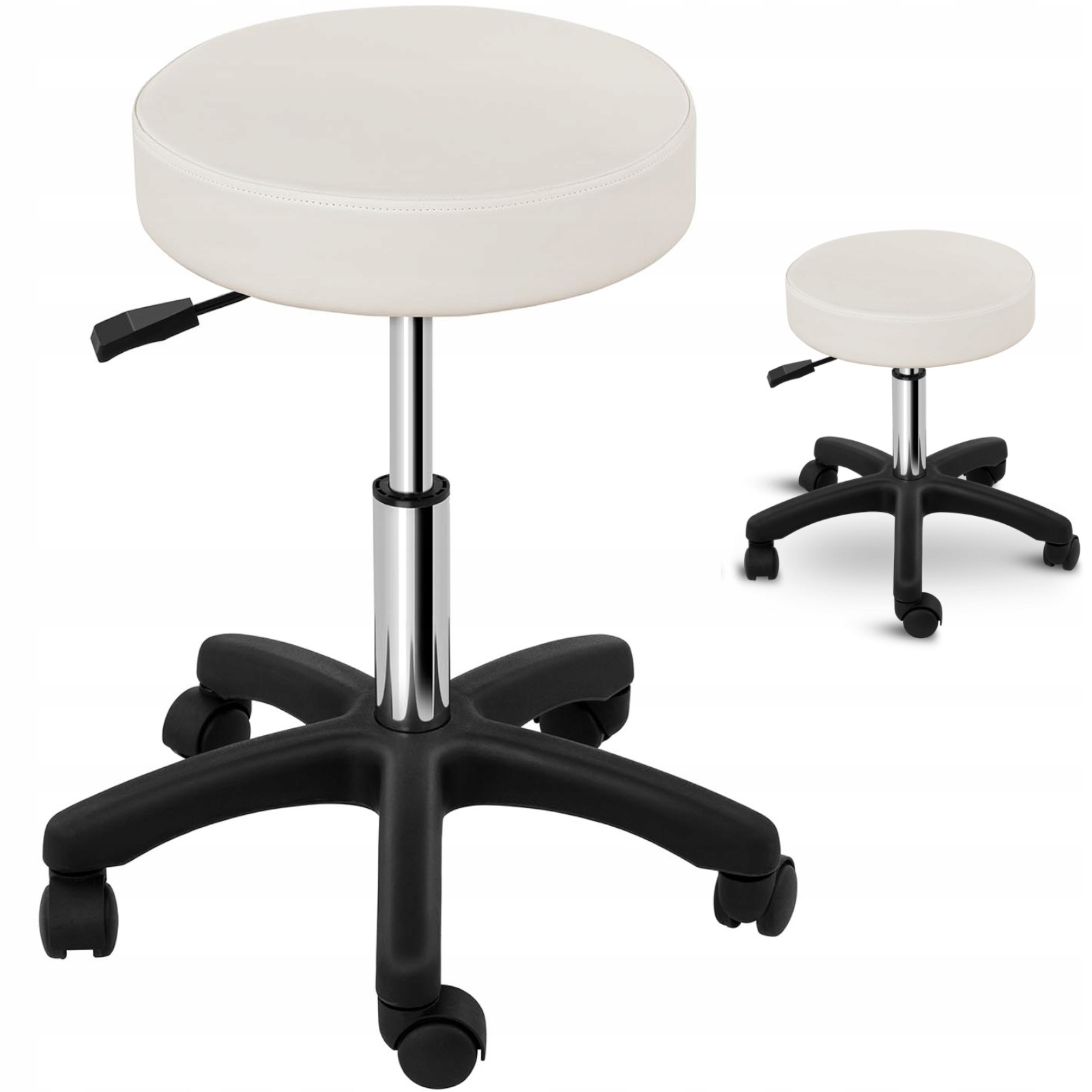 Kosmetická Stolička Otočná Na Kolečkách Pro Kadeřnictví, Béžová Barva