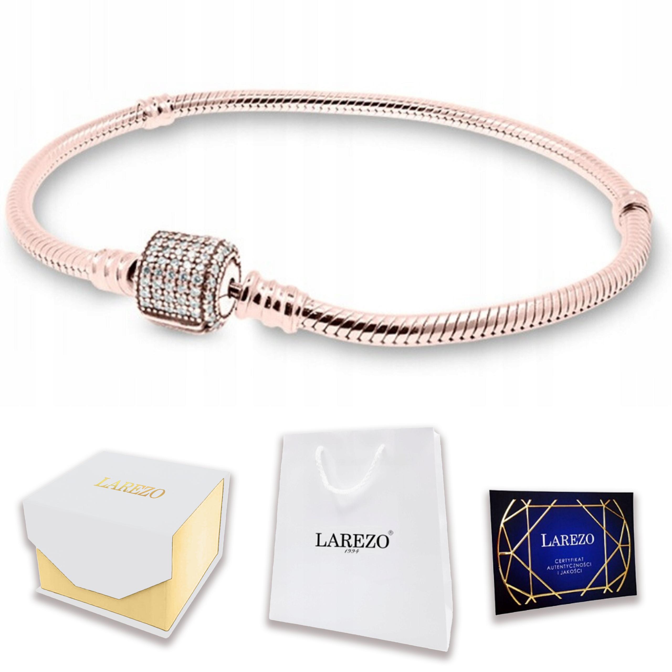 Pozlacený náramek 17 cm Modulární zapínání Klips se zirkony Stříbro 925