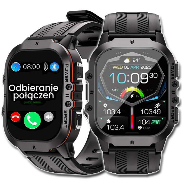 Smartwatch Zegarek Męski Polskie Menu Rozmowy Sms Ciśnienie Amoled