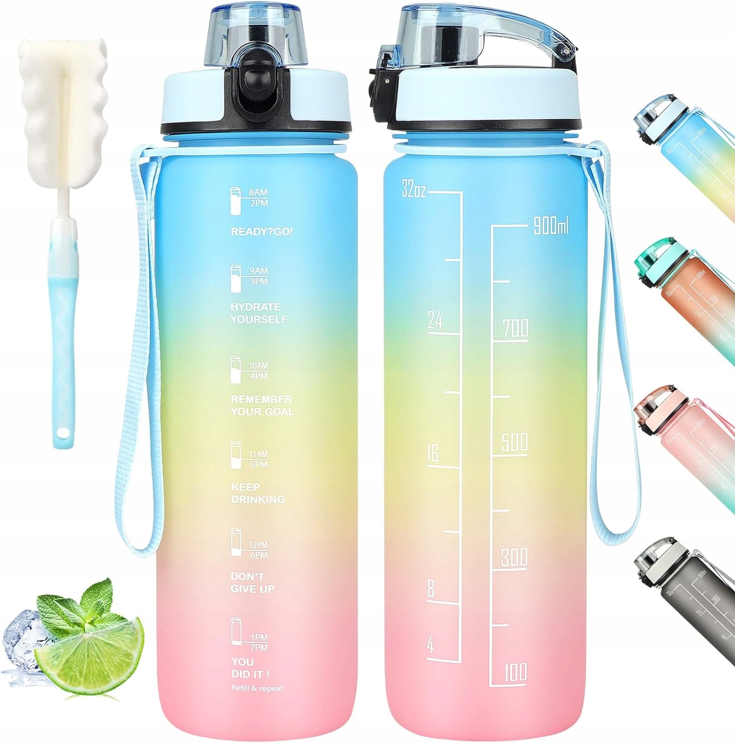 BUTELKA SPORTOWA FITNESS BUTELKA Z FILTREM MARKER CZASU NIE ZAWIERA BPA