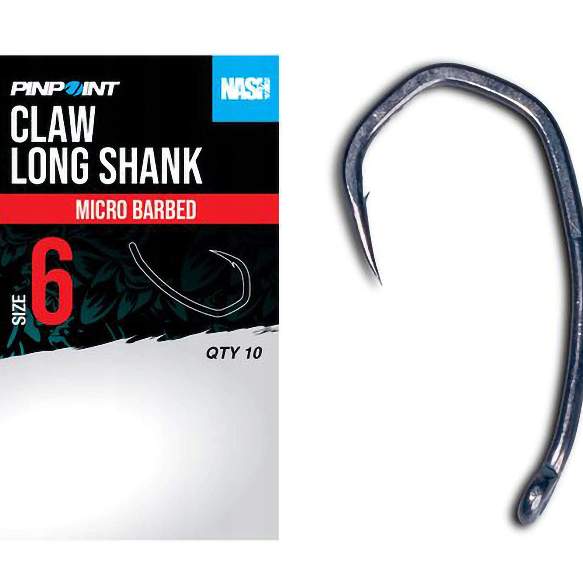 Haczyki Nash Claw Long Shank Barbless 8