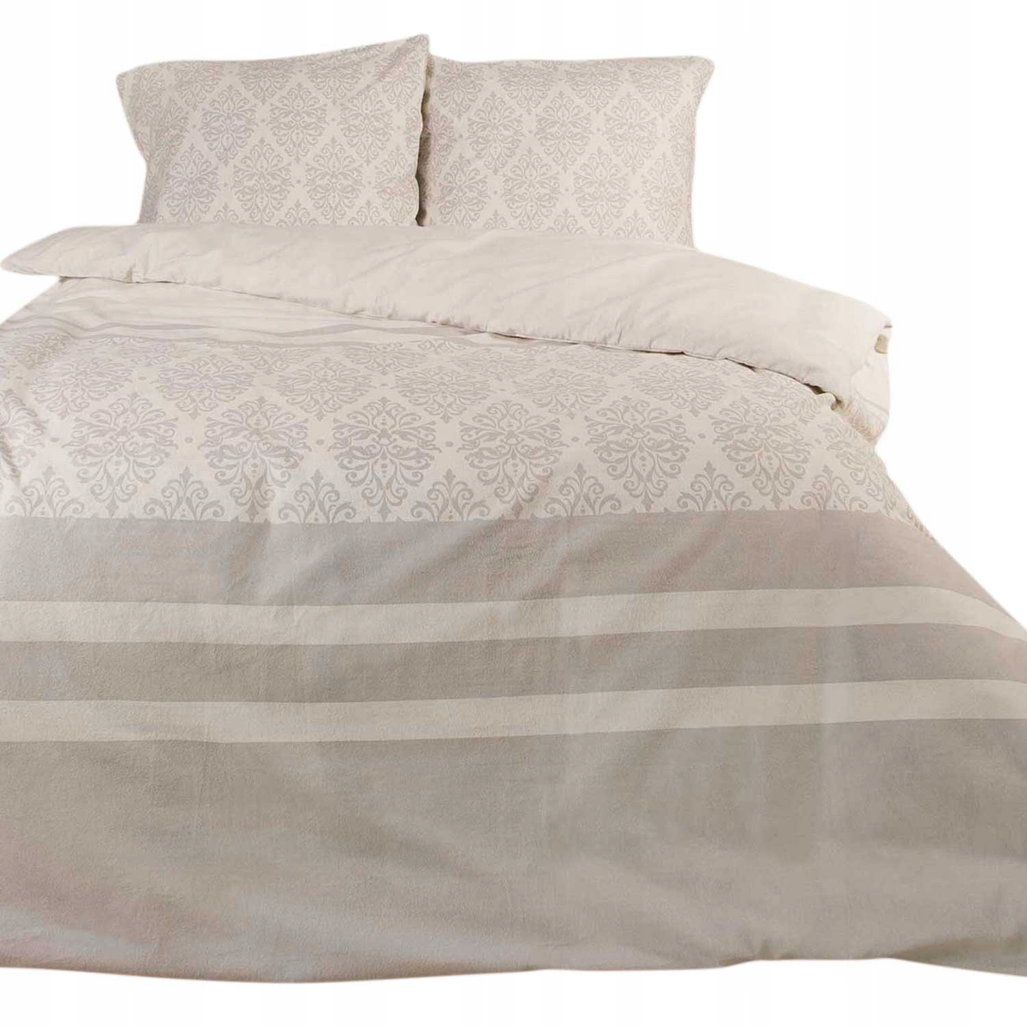 

Pościel flanelowa flanela 160x200 ornamenty szara