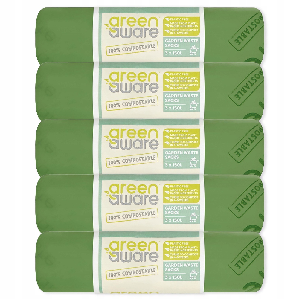 Levně Sáčky na zahradní odpadky Kompostovatelné Bio 150L Listy Tráva 15ks