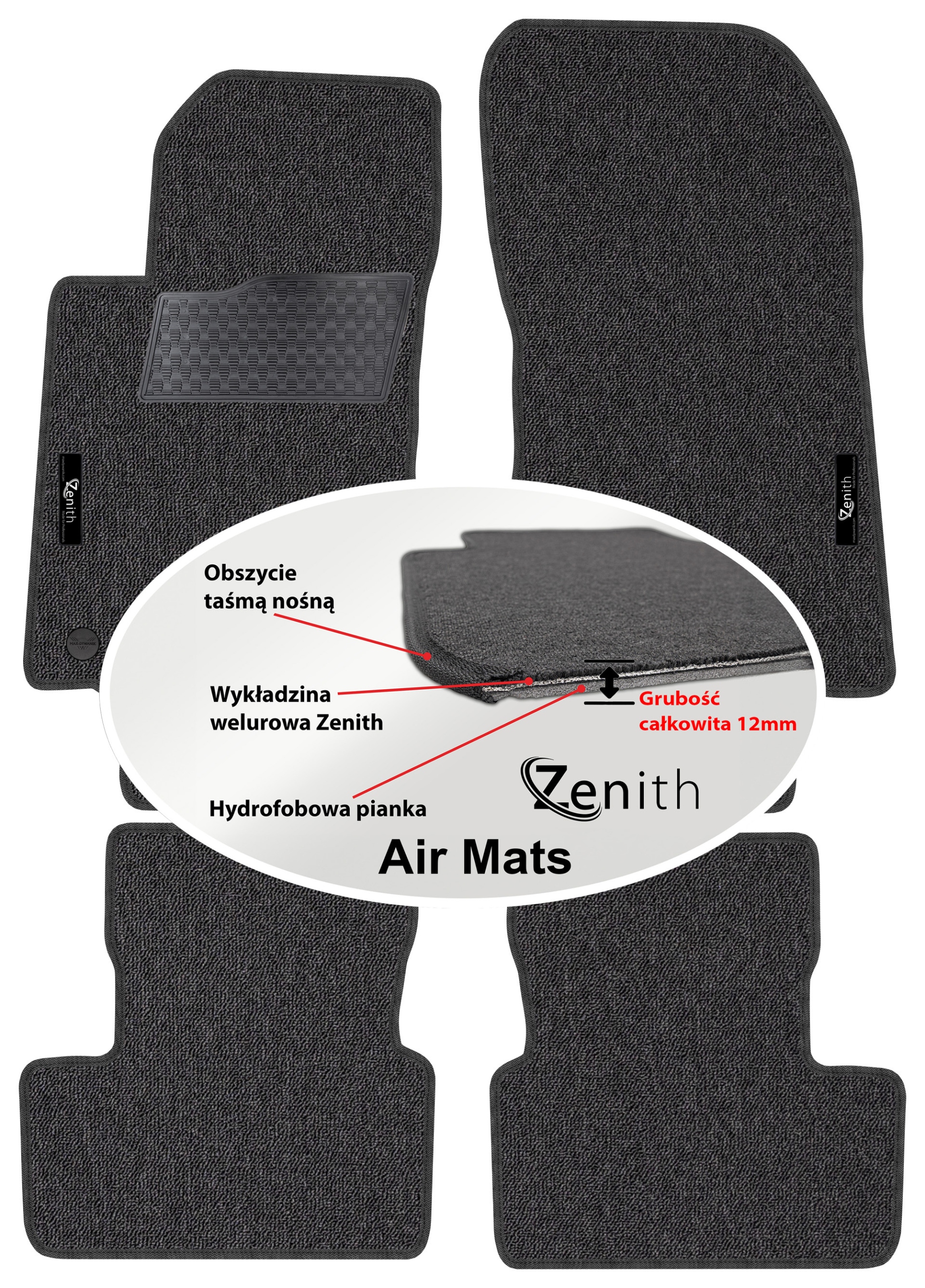 Mercedes A-Klasa Amg Hb 2024 Velúrové koberčeky do auta Zenith Air Mats