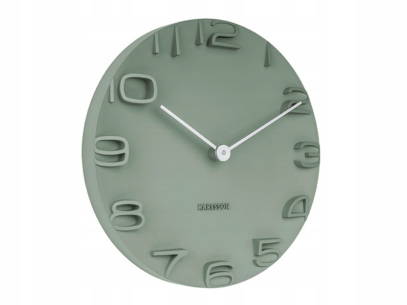 Nástěnné Hodiny Plast Ø 42 CM Tmavě Zelená, Hloubka 5 CM