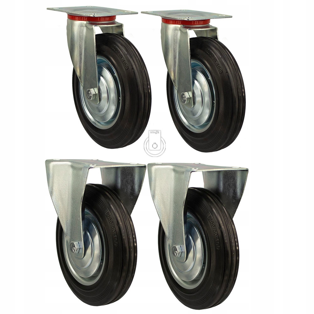 Komplet 4 Ks Kola fi 200 vozík regál 13STGU200