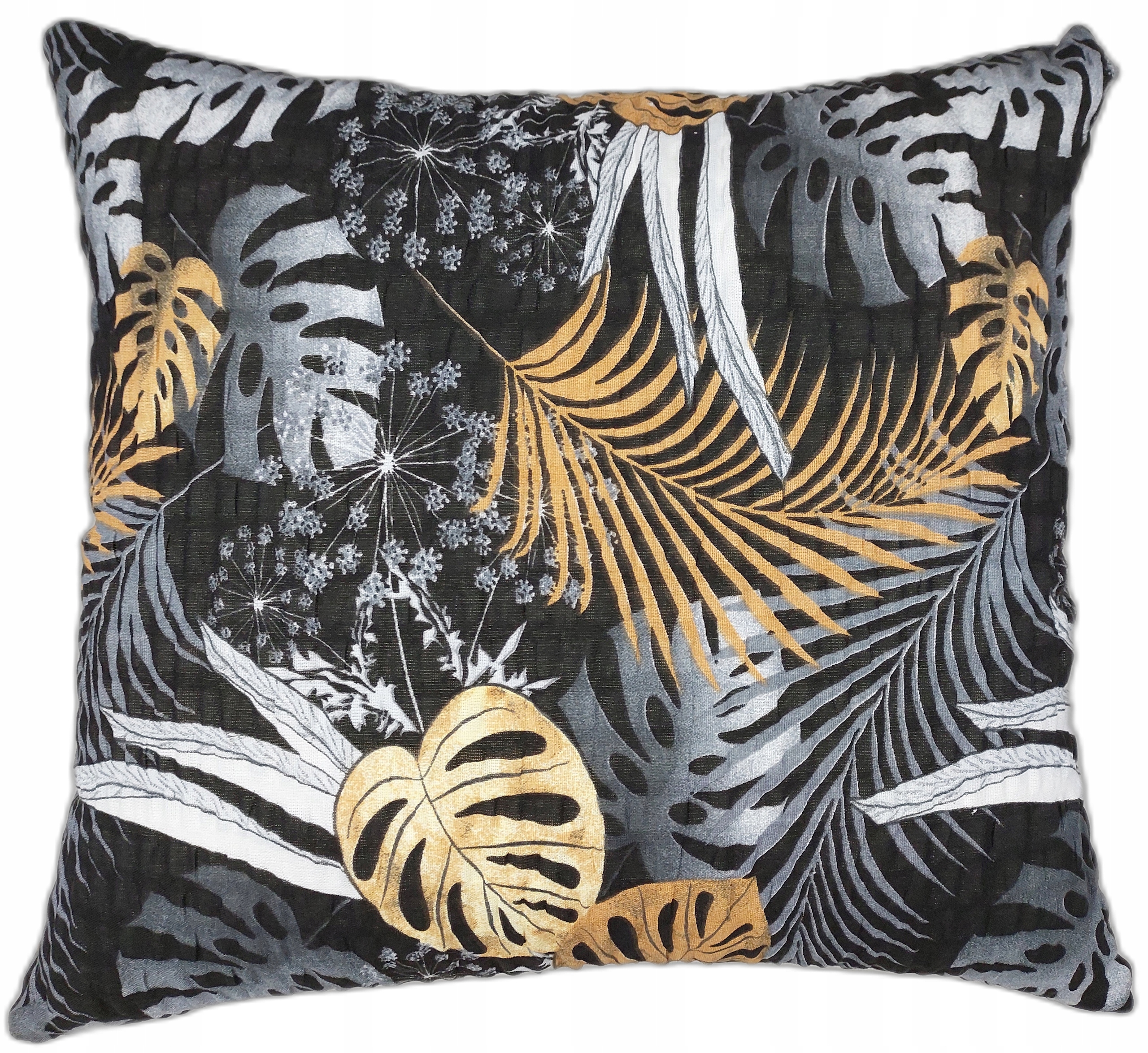 POSZEWKA Z KORY JASIEK 40X40 CZARNA ZŁOTE LIŚCIE