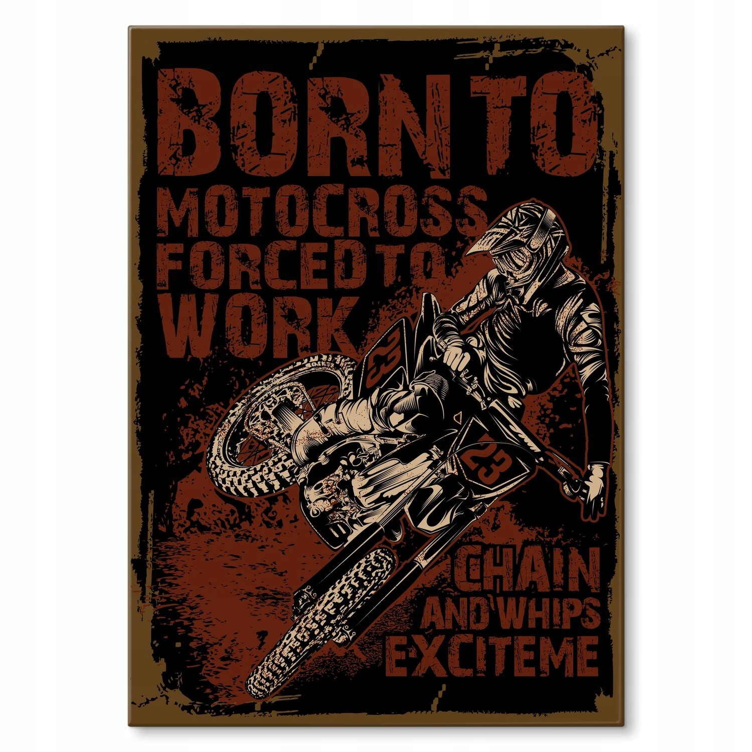 Kovový plakát Born je motokrosový Dárek 22 x 31 cm