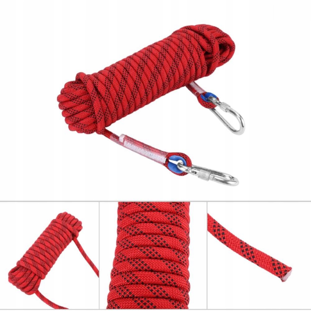 LINKA SZNURA LINA WSPINACZKOWA HOLOWNICZA ASEKURACYJNA MOCNA 10M 10MM Marka bez marki