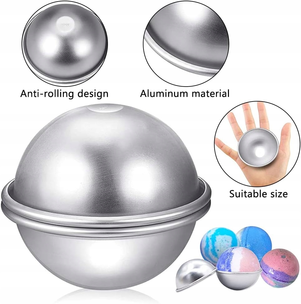 Foremki do kuli kąpielowych 8 sztuk 6,5 cm aluminiowe Seria 2022