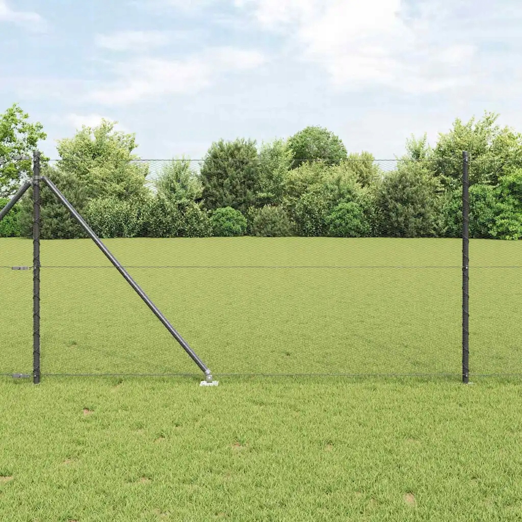 Plot s příspěvky Šedá 1 x 10 m Ocel potažená Pvc Šedá 3353199
