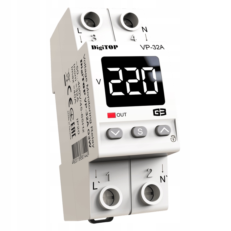 Napěťový relé VP-32A G3W DigiTOP