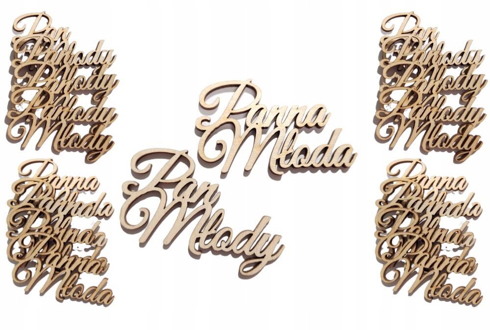 

Drewniane napisy Panna Młoda Pan Młody 10 szt