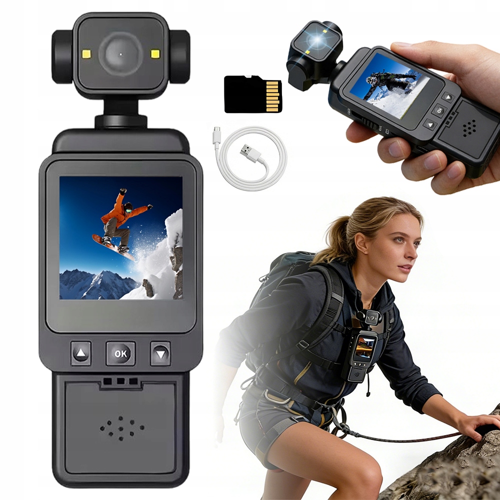 Nositelná Kamera 1080P Objektiv 360 Detekce Pohybu LCD Obrazovka Klip Na Opasek