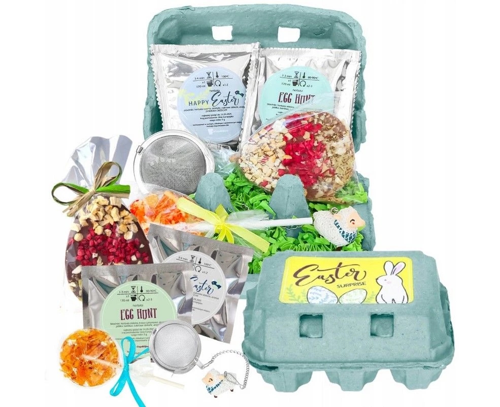 Dárek K Velikonoce Box Čaj Premium Čokoládové Vejce Spařovací Jednotka Lízátko