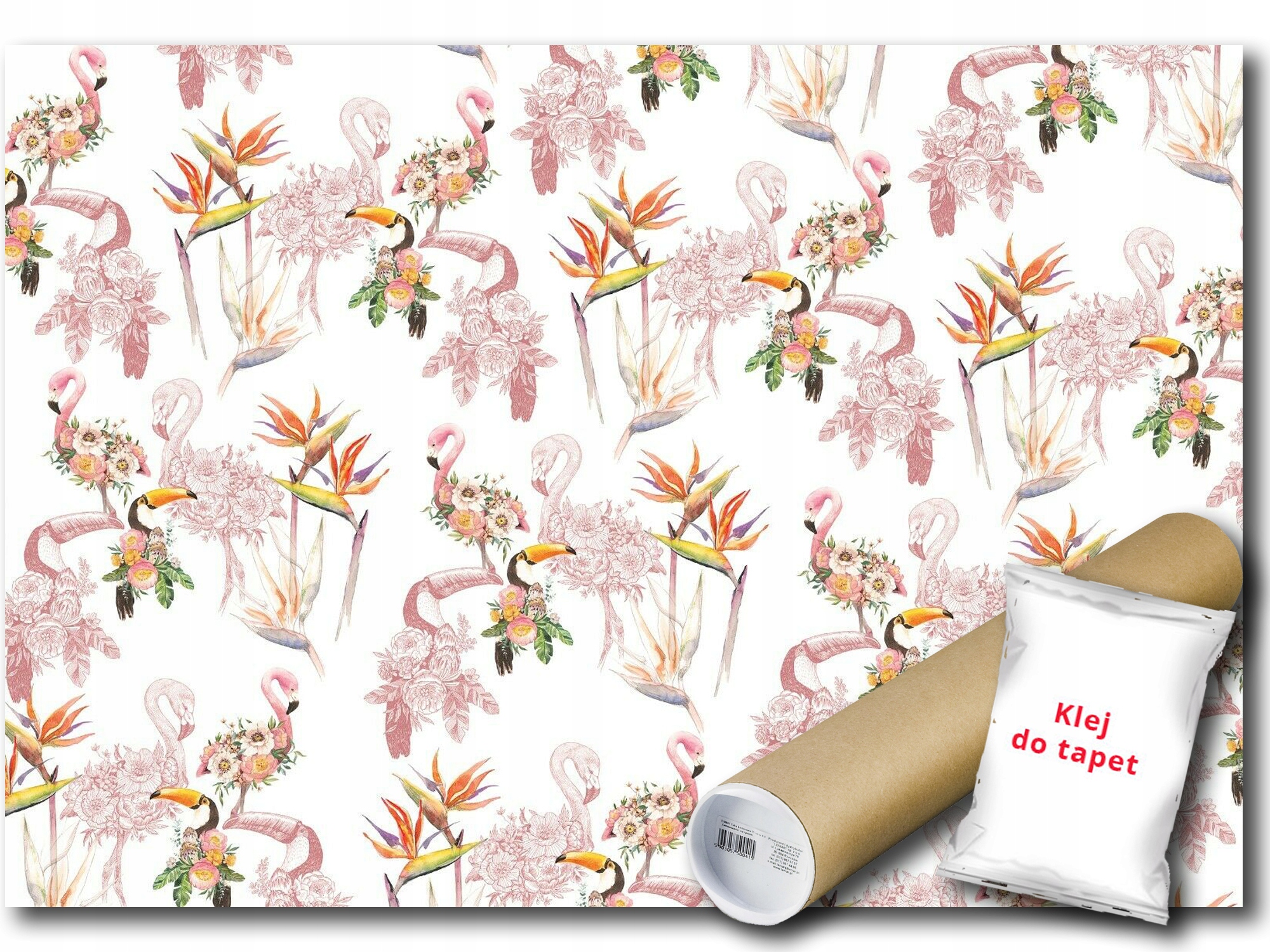 Fototapeta Flizelina Plameniak Tukan Kvety 416x254