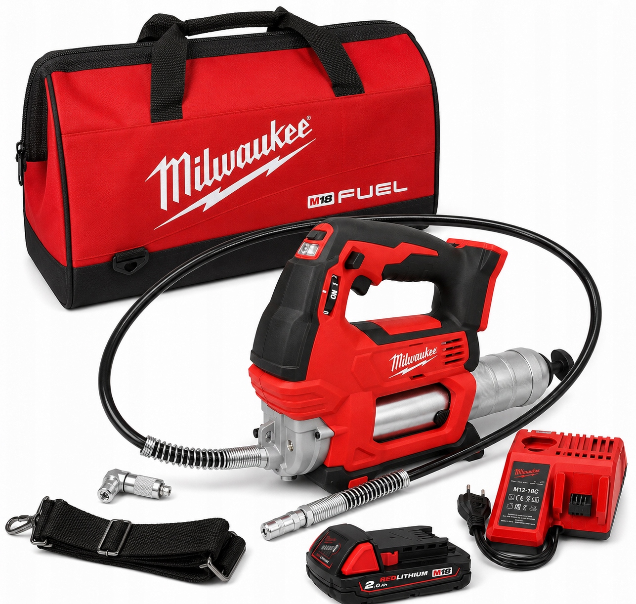 Milwaukee M18 GG-201B Mazací stroj Towotnica 690bar 1x 2.0Ah Sada
