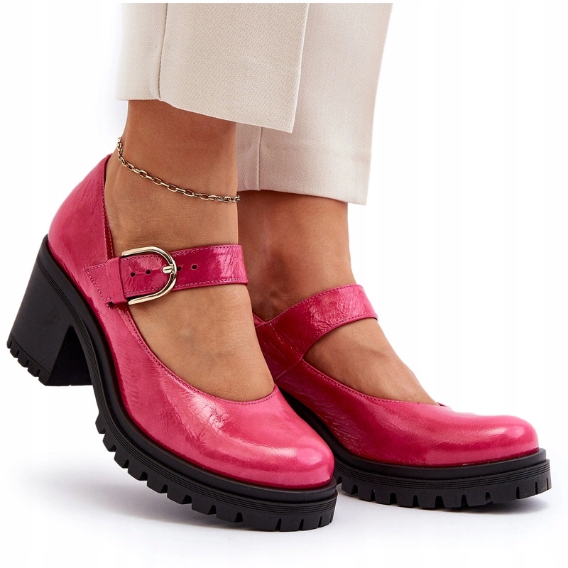 Zazoo 20166 Kožené Elegantní Fuchsiové Lodičky 38