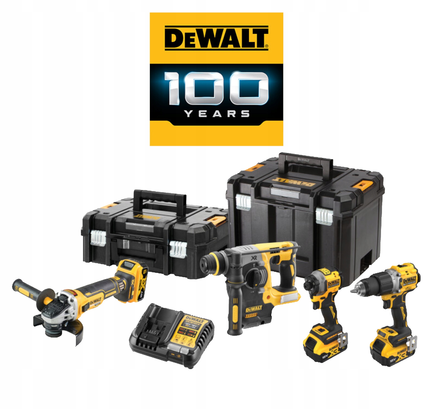 DeWALT Zestaw Combo 18V DCD805 DCF850 DCH273 DCG405 3x5,0Ah Tstak DCK429P3T