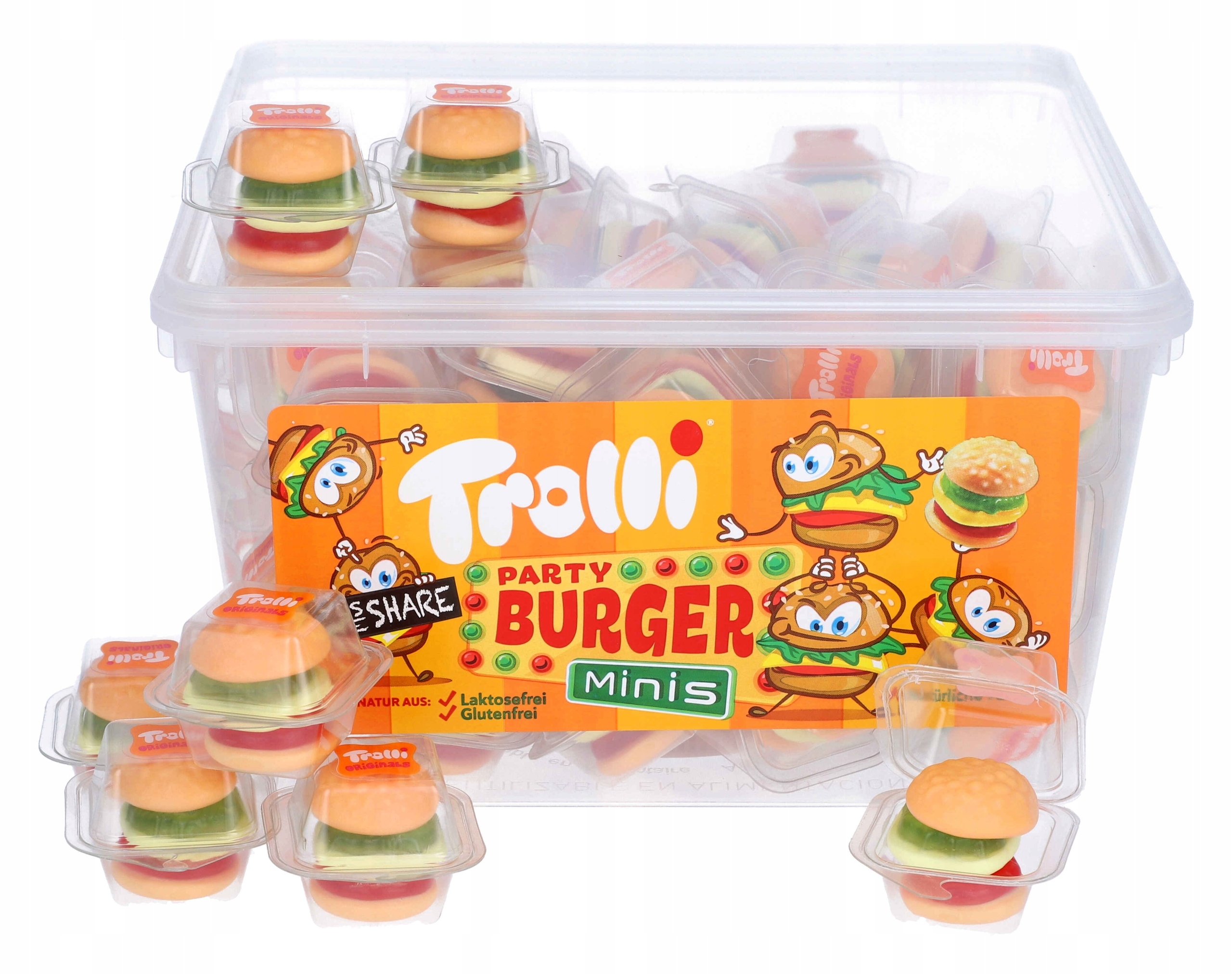 Levně Želé Bonbony ovocné Trolli Mini Burger Hamburgery 60 ks