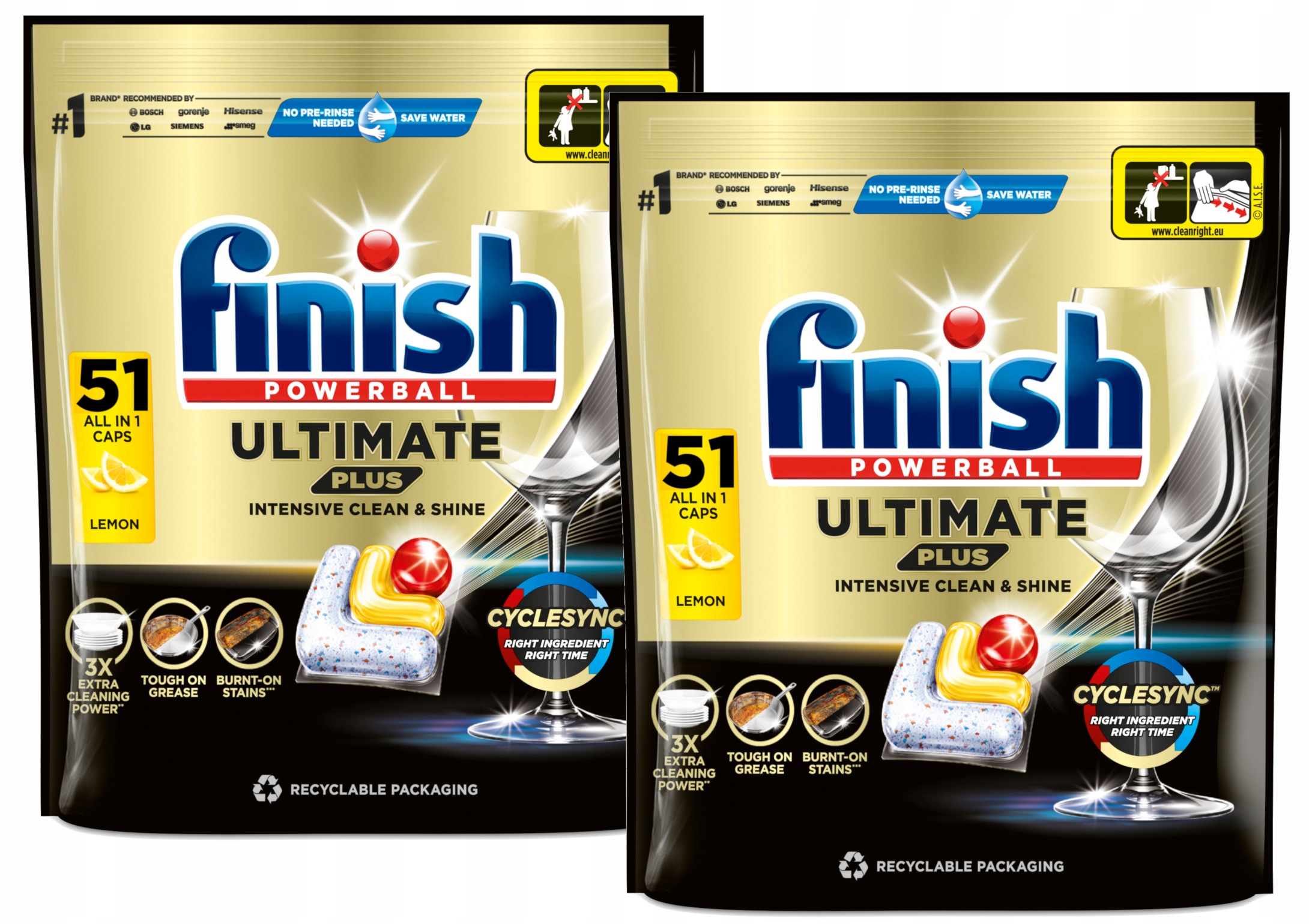 Finish Kapsle do myčky nádobí Ultimate Plus lemon citron sada 2x51 kusů