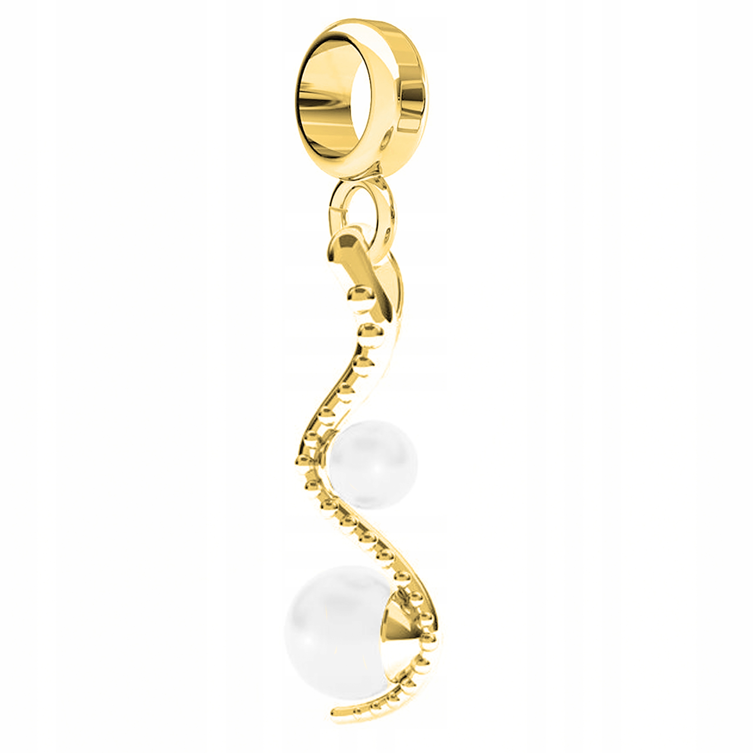 Zlatý přívěsek Had s perlami stříbro 925