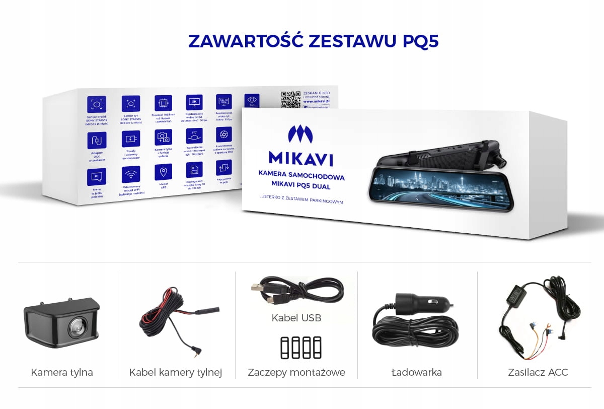 Mikavi PQ5 - Kamera tylna Stan opakowania oryginalne