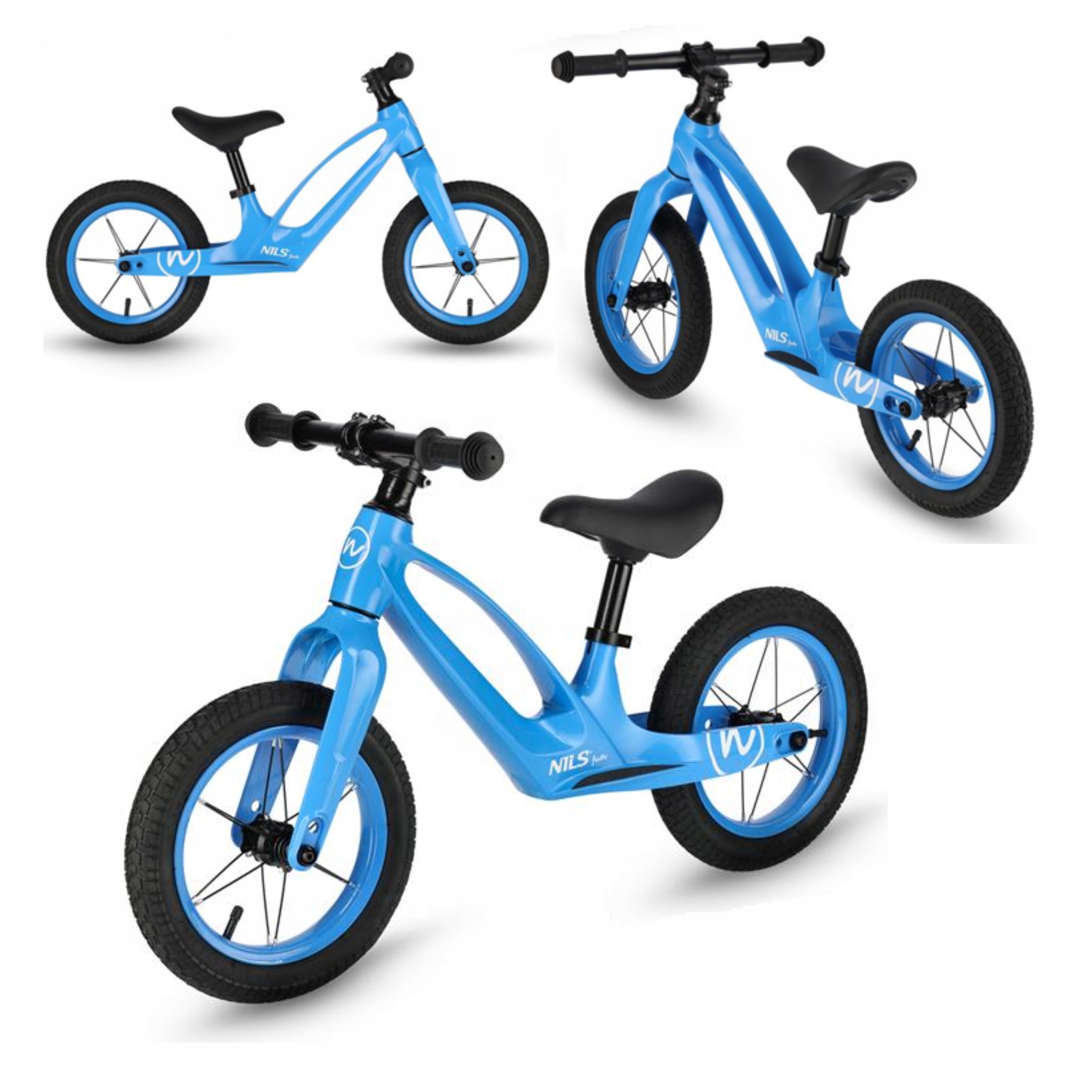 Nils Fun RB901 Rowerek biegowy niebieski dla dzieci dwukołowy Led
