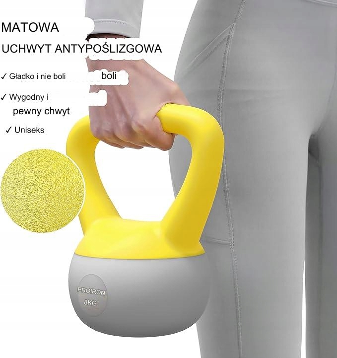 Kettlebelle Proiron 8 kg żółty