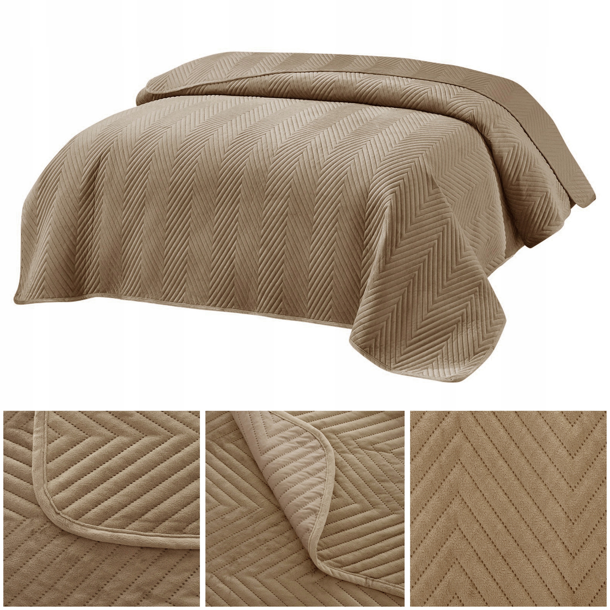 Velurový přehoz prošívaná 170 x 210 cm na postel a pohovku Dekorativní pohovka