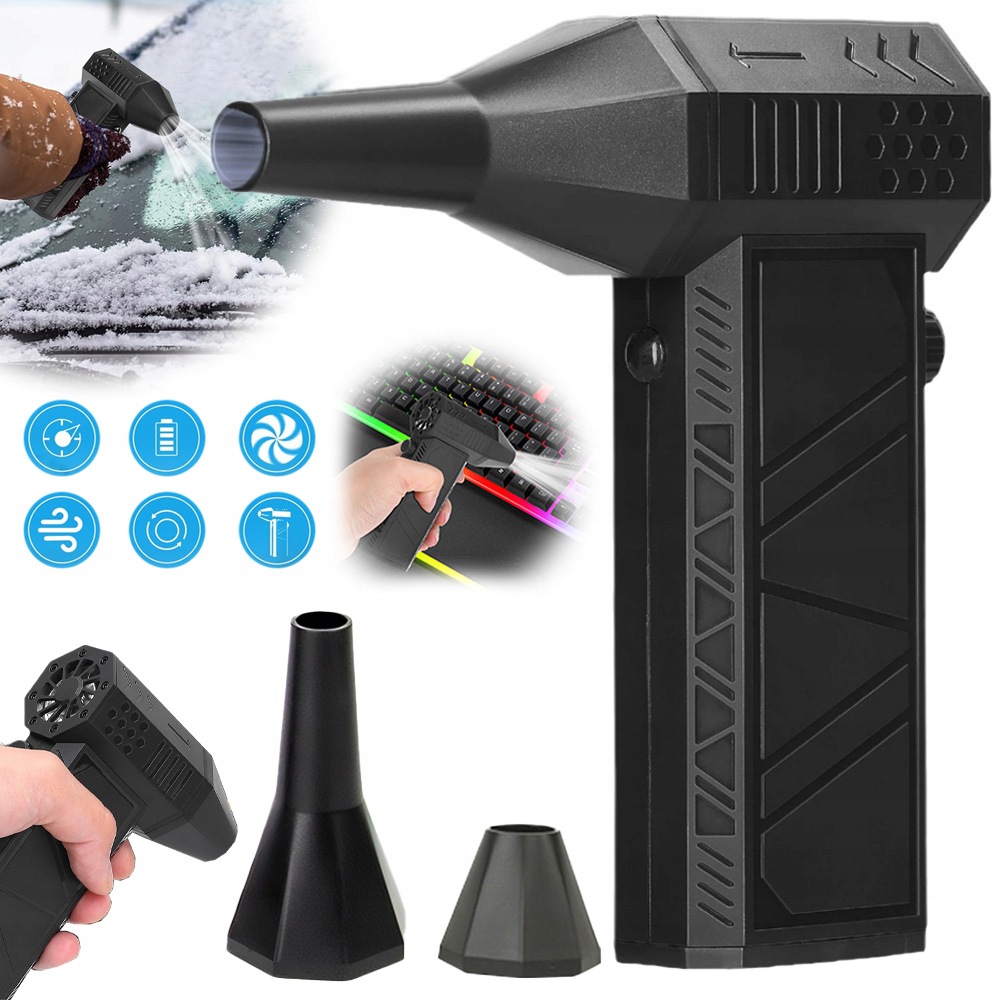 Výkonný Elektrický Kompresor Na Prach Air Duster 130000 ot/min Aku Usb
