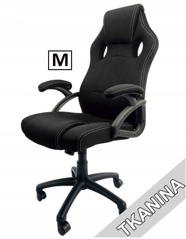 Otočné křeslo k psacímu stolu Carrera M Black Fabric Lugano