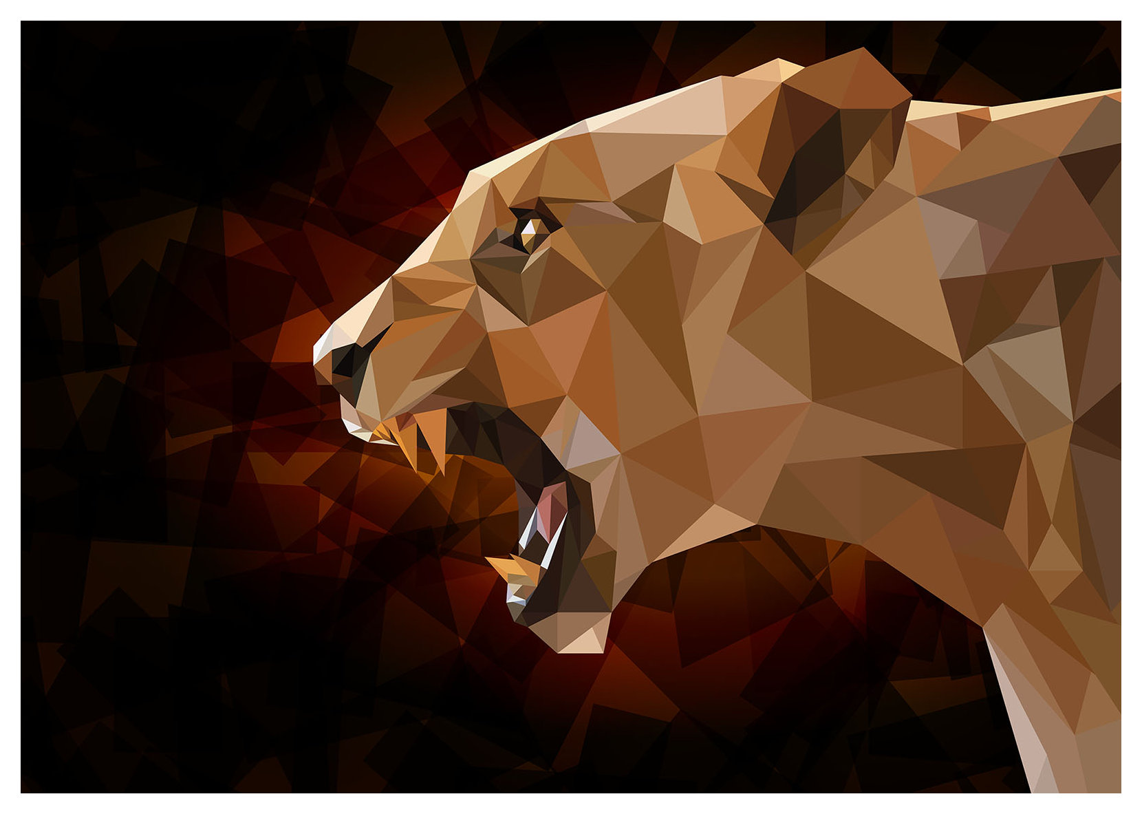 Fototapeta Lvice Polygonální geometrie a síla v loftovém stylu 254x184 lepidlo