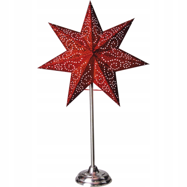 GWIAZDA STOJĄCA CZERWONA ANTIQUE 55 CM Z PODSTAWKĄ - DEKORACJA ŚWIĄTECZNA