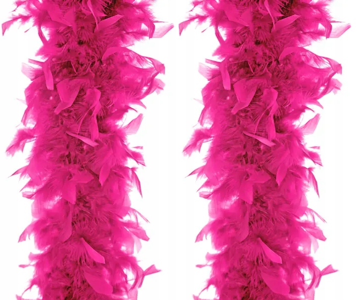BOA Z PIÓR Szal Łańcuch RÓŻOWE Neonowe Fuksja Ozdoby Karnawał Party 180cm