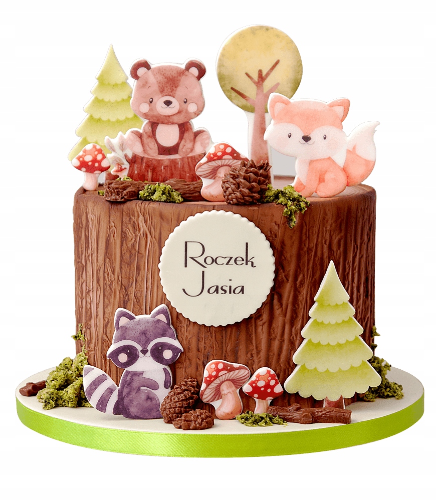 Levně Sada dekorací na dort Woodland 16 El. 2D lesní zvířata figurky