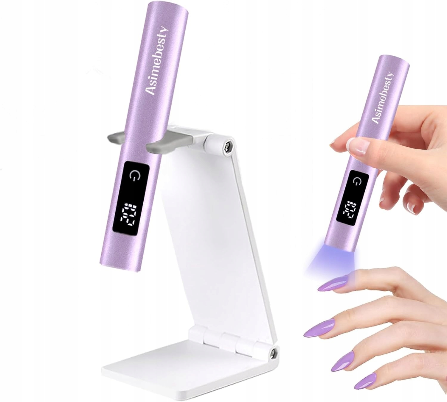 Uv Lampa Na Gelové Nehty Mini Led Lampa Usb 3 Režimy Fialová