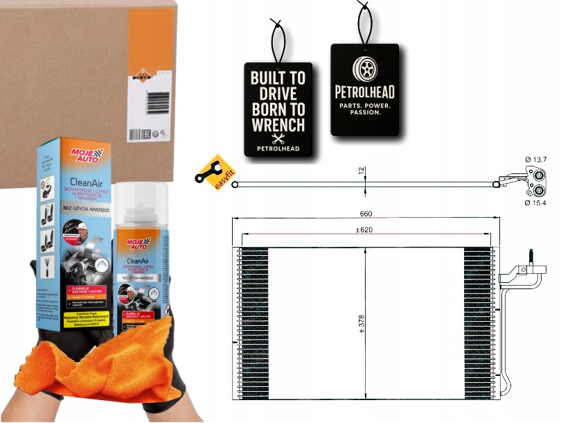 Kondenzátor Klimatizace Volvo C30 V50 04- Nrf #Petrolhead Pro+ Kit9