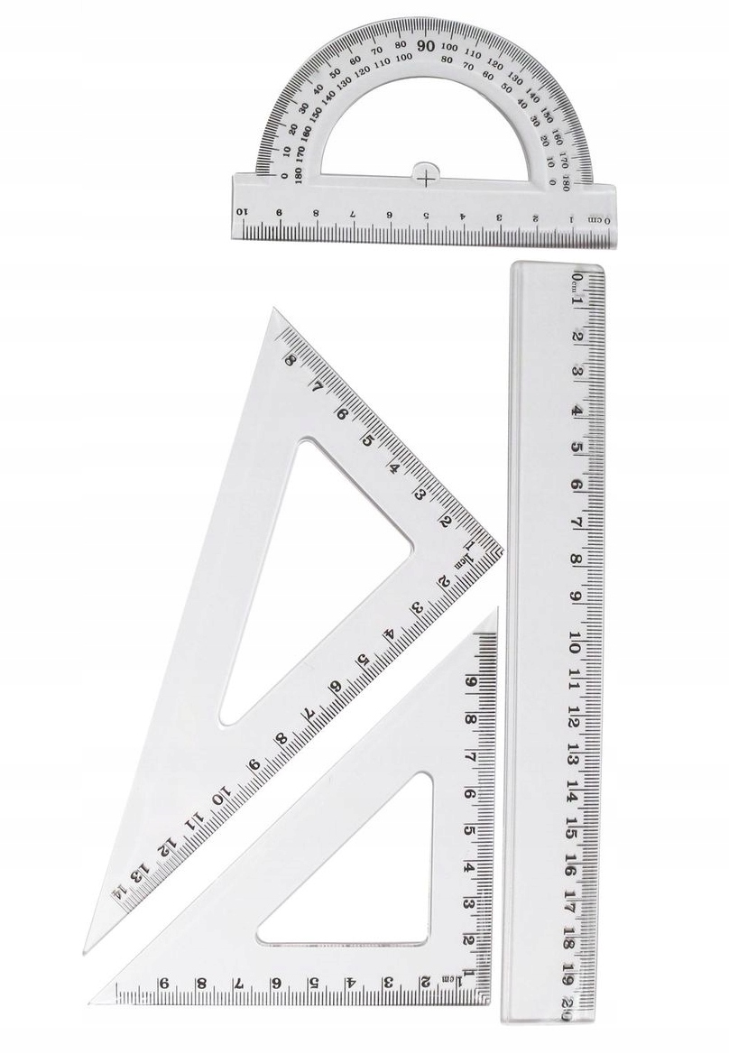 

Komplet geometryczny 4el linijka ekierka kątomierz