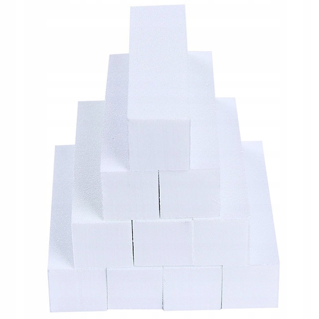 10 Sztuk Blok bloczek polerski do paznokci BIAŁY zestaw 10x polerka