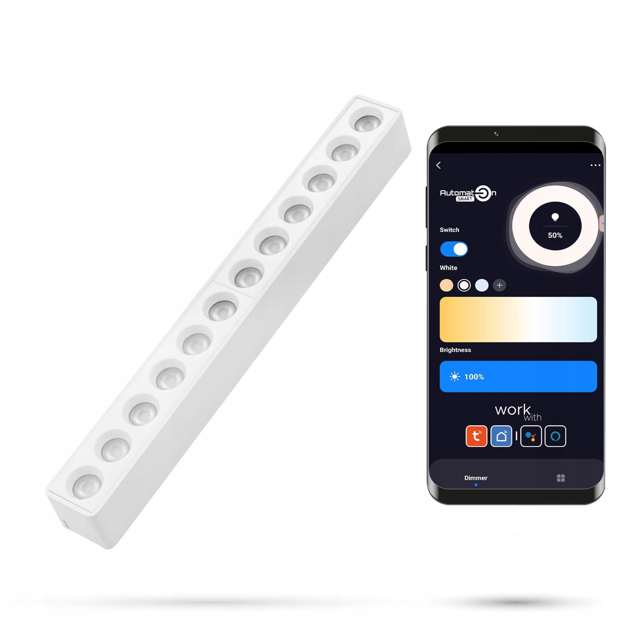 Reflektor Zigbee Grille 12W S12 Slimtrack FiberFLEX 48VDC stmívatelný bílý