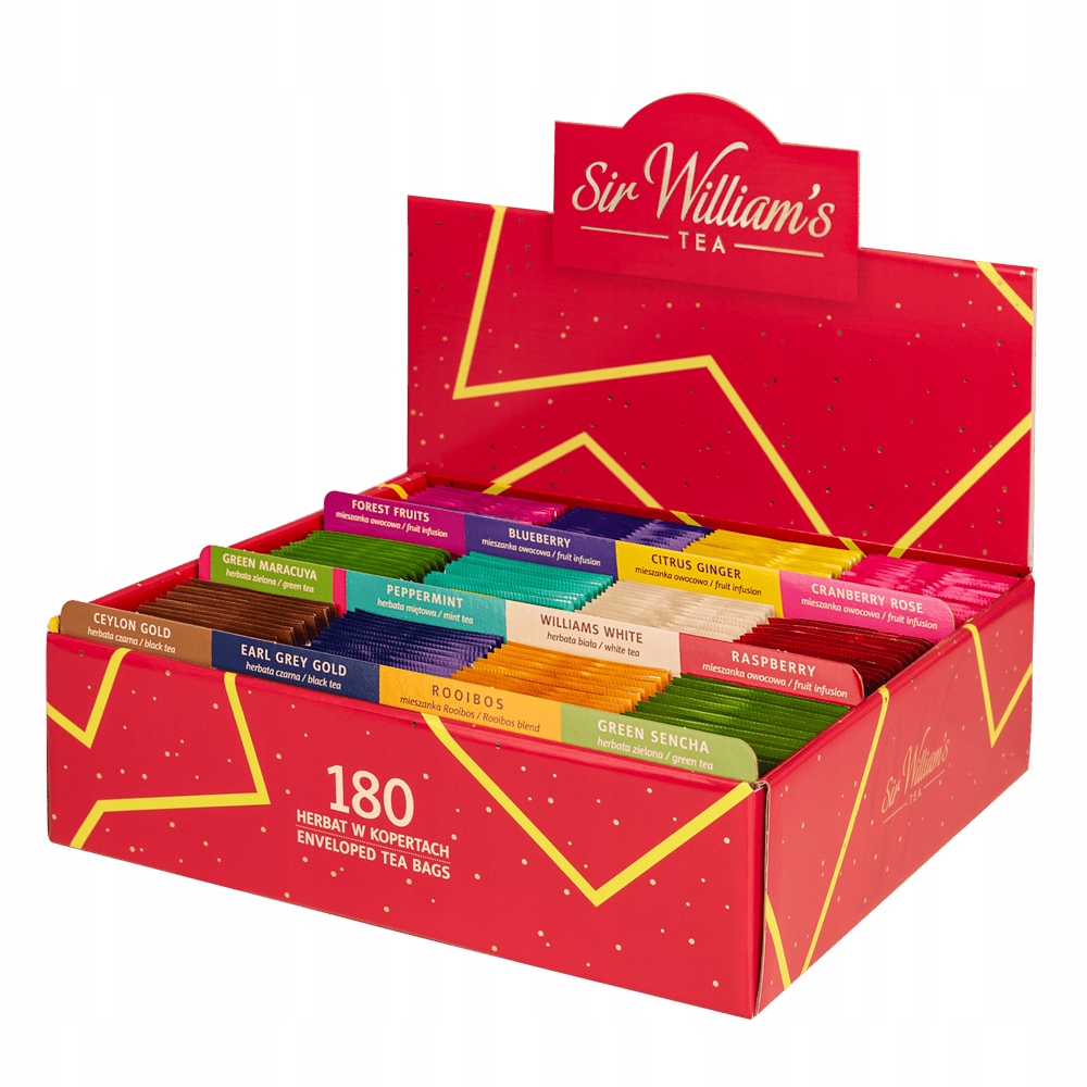 Prezenter z herbatami Sir William's Tea Zestaw 180 Herbat Mix Smaków