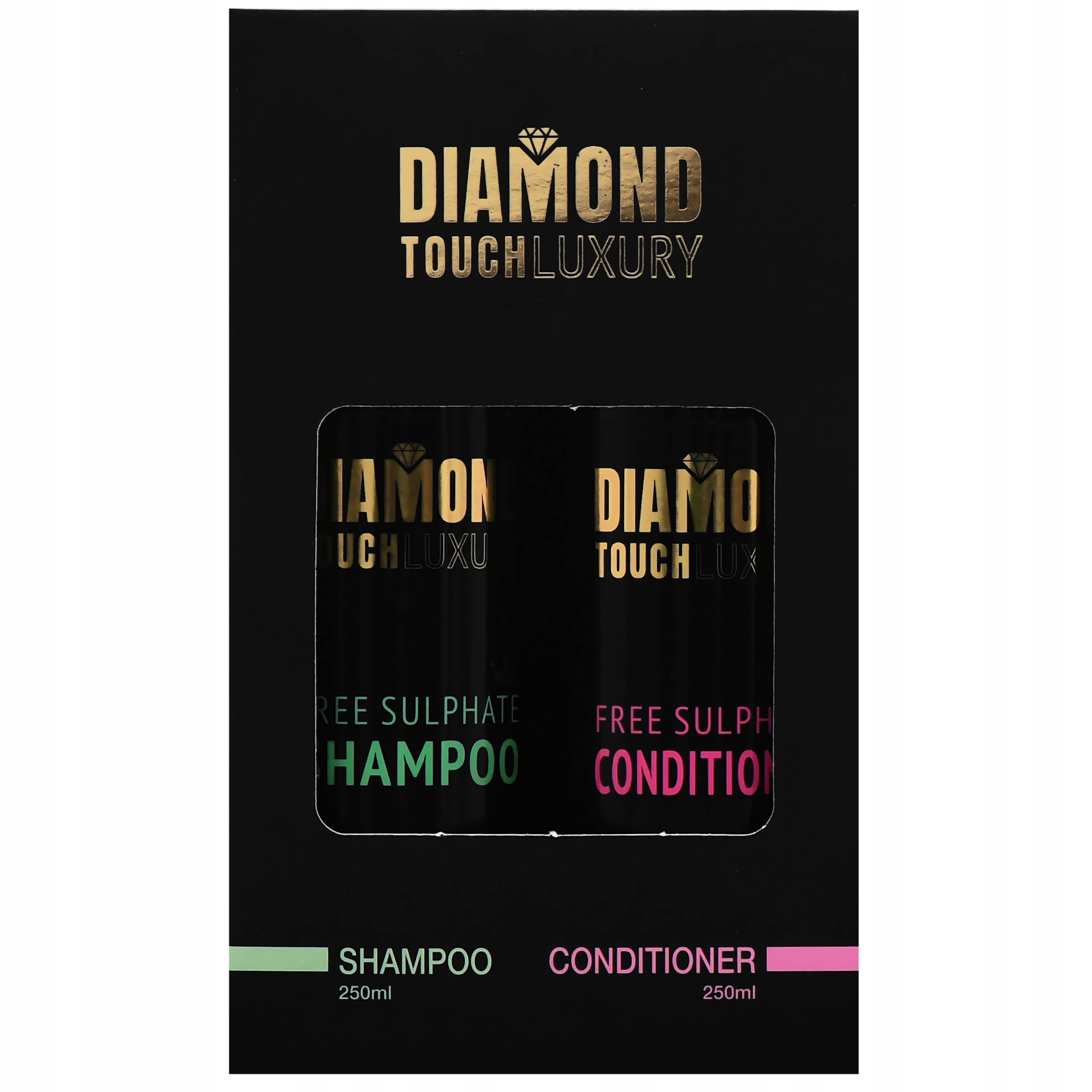 Diamond Touch bezsiarczanowy zestaw szampon i odżywka do włosów 2×250ml